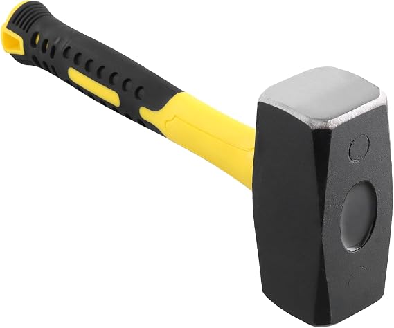 4lb/2kg Club Sledge Hammer with High Carbon Steel Head, Lump Hammer with Non-Slip Ergonomic Grip for Home Decoration Industrial Woodworking Operations