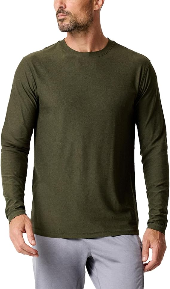 Long Sleeve Workout Shirts for Men Dri Fit Quick Dry Gym Tees S-4XL | Quick dry athletic shirts with moisture wicking, UPF & 4-way stretch for running, training & outdoor workouts.