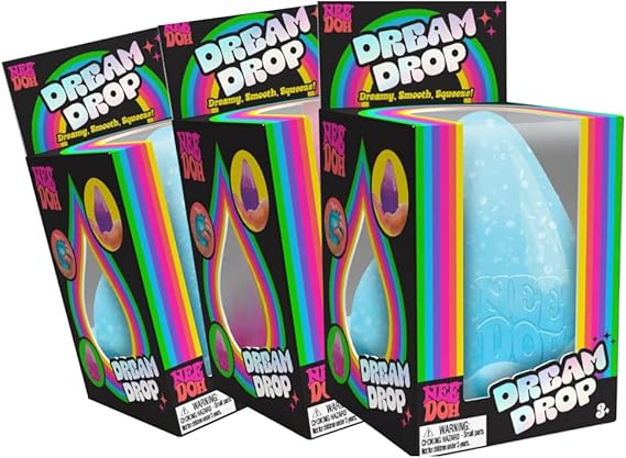Schylling NeeDoh Dream Drop Fidget Toy with Groovy Goo Filling, Three Random Colors, Ages 3+, 3 Pack