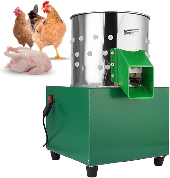 Chicken Plucker Machine - Stainless Steel Automatic Poultry Defeathering Machine for Chickens, Ducks, Turkeys, Quails, Ideal for Farming and Abattoir Use