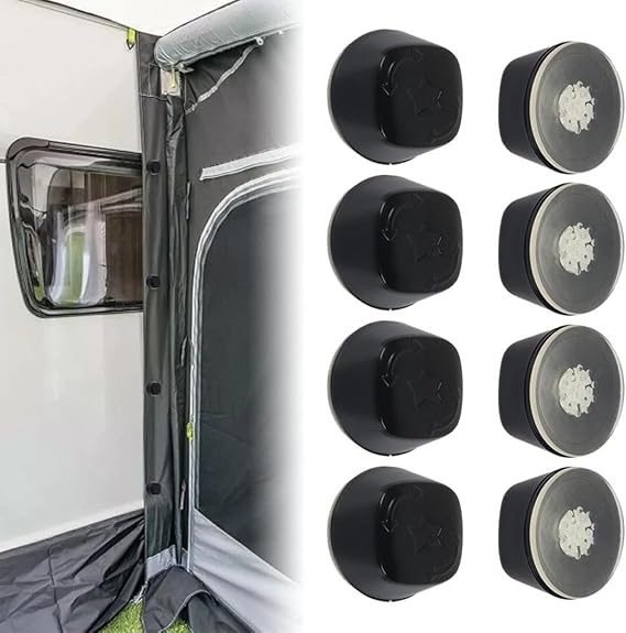 8Pcs RV Tent Awning Suction Cups, Campervan Attachment, Caravan Motorhome Awning Suction System Fix Kit for Dometic Kampa Limpet
