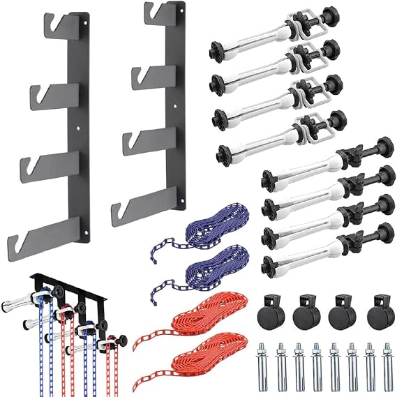 Fotoconic 4 Roller Wall Mounting Manual Background Support System, Including Two(2) Four-fold Hooks, Eight(8) Expand Bars, Four(4) Chains