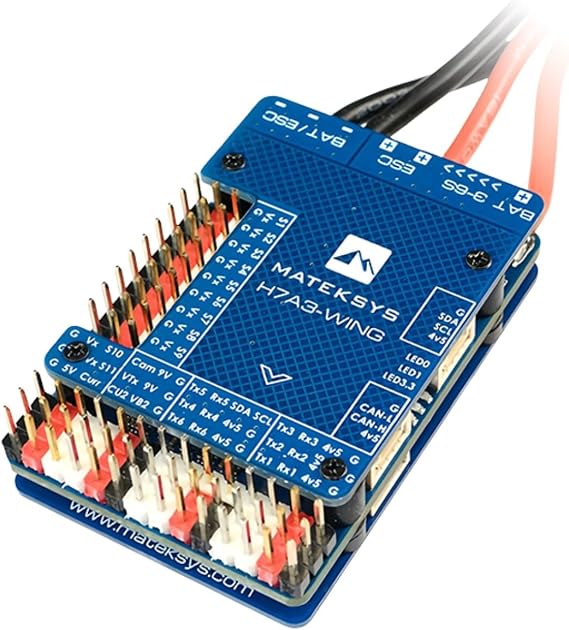 HTLNUZD Mateksys H7A3-WING Flight Controller MicroSD Datalogging, Built-in OSD 3-8S LiPo for RC Multirotor, Fixed-Wing FPV Aircraft