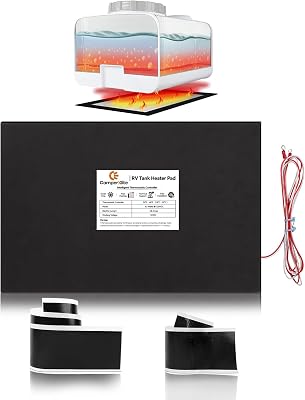 12 x 18 RV Tank Heater Pad with Automatic Thermostat, DC 12V13.5V Holding Tank Heater with Larger Heating Module Use with Up to 56 Gallons Fresh WaterGrey WaterBlack Water Tank 1Pcs
