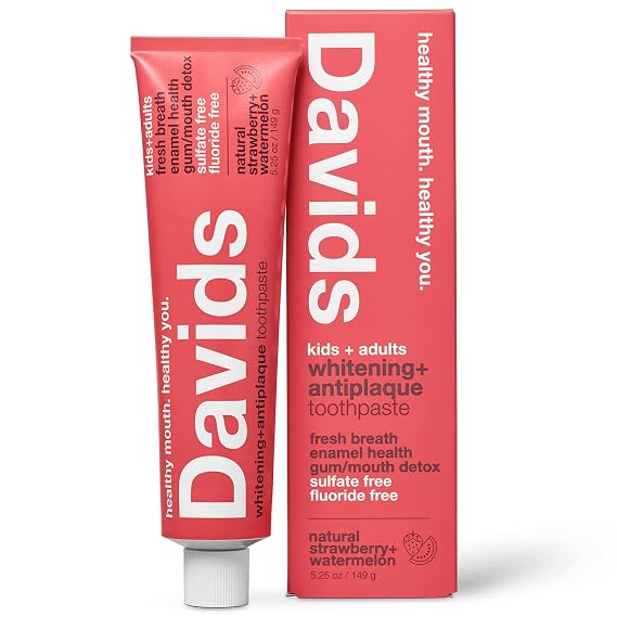 Davids Kids & Adults Fluoride Free Whitening Strawberry Watermelon 5.25oz