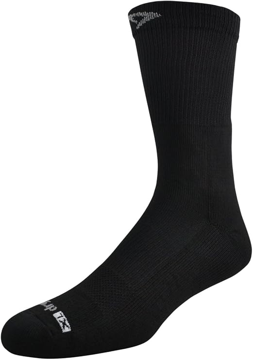 Drymax Tennis Crew, Black, W5-7 / M3.5-5.5, 2 Pack