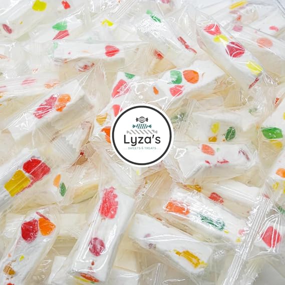 14 oz. Italian Jujube Nougat Candies - Original - Soft & Chewy With Fruity Jelly Beans - One Bulk Bag