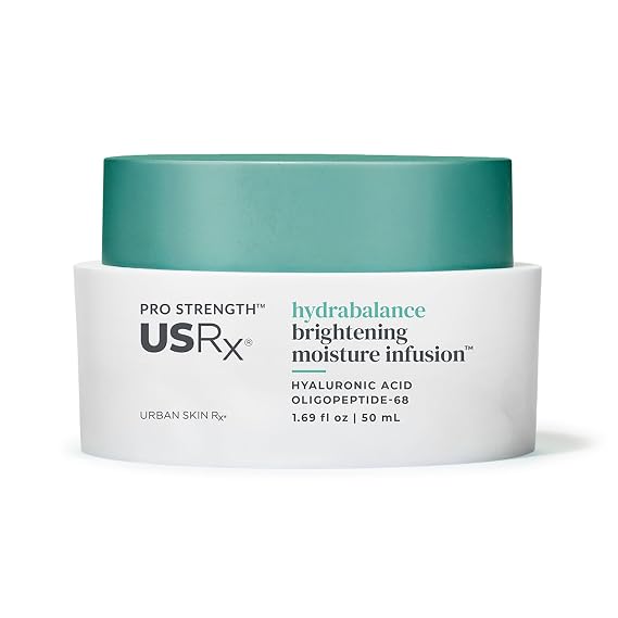 Urban Skin Rx Pro Strength HydraBalance Brightening Moisture Infusion Quick-Absorbing Moisturizer, Fragrance-Free, Formulated with Squalane & Hyaluronic Acid, Combats Dehydration & Texture, 1.69 Oz