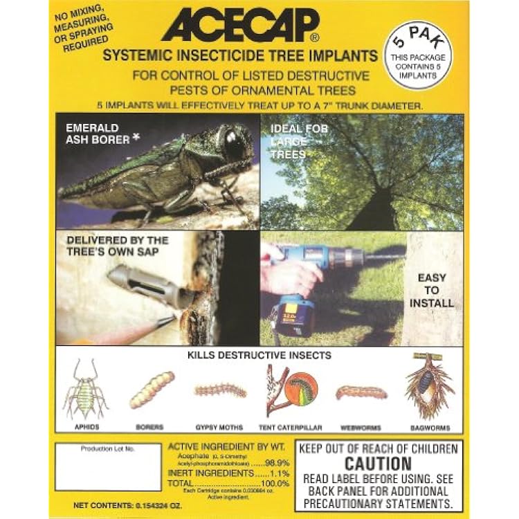Medicap Acecap AC12X5 Systemic Insecticide Tree Implant, Pack of 5