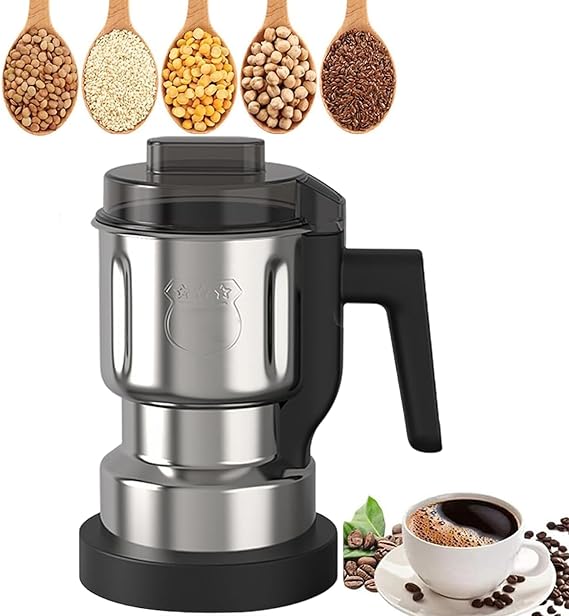 Spice Grinder, 250W Powerful Electric Coffee Grinders, 500ml Mini Home Grinder Smash Machine with Steel 6-Blades for Grinding Coffee Beans Spices Dry Herbs Nuts,One-Button Operation