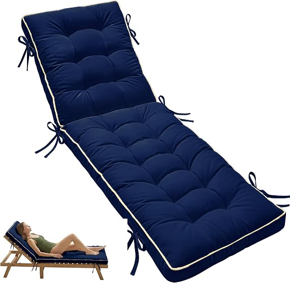 2-Fold Outdoor Sunbed Cushion with Quick Dry & Shredded Foam