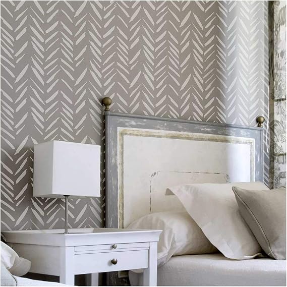 Brush Strokes Wall Stencil - Modern Wall Stencils for Painting - Reusable Mylar Design for DIY Room Makeover, Accent Walls & Floors Alternative to Wallpaper