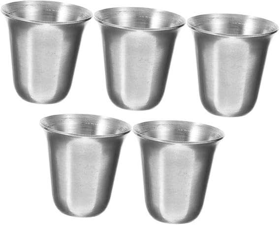 5pcs Portable Stainless Steel Communion Cups Stackable Religious Drinking Cups for Church Use and Stainless Steel Design