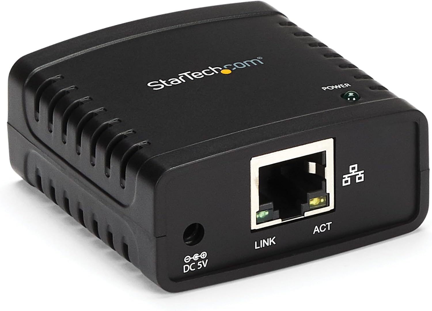 StarTech 1-Port USB 2.0 Network Print Server, 10/100 Mbps Auto-sensing, Wired Ethernet LAN USB Printer Server Adapter, TAA Compliant (PM1115U2)