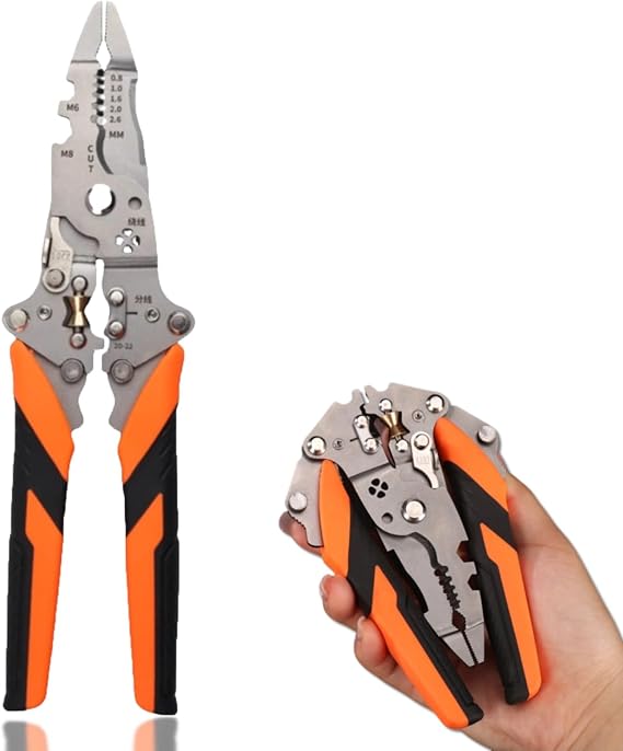 14-in-1 Multifunctional Wire Stripper Cable Stripper Cable Scissors Universal Electrician Tool for Cutting and Breaking Wires Stripping Winding Split