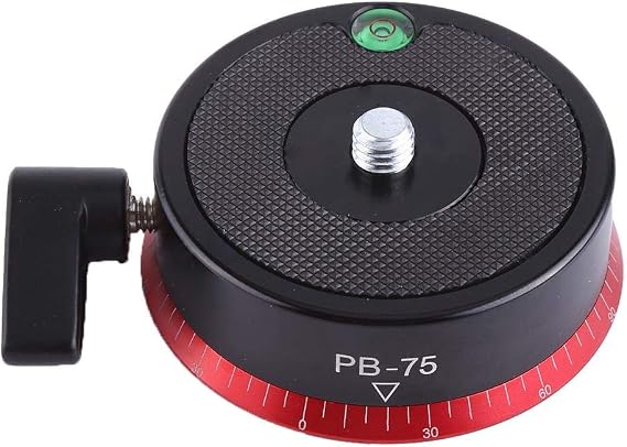 Camera Panning Base,3/8" Screw Aluminum Alloy Panorama Ball Tripod Head with Bubble Level
