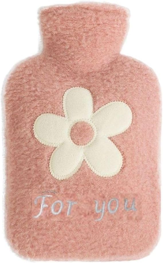 SICAK SU TORBASI PELUŞ PAPATYA DESENLİ PEMBE 21x13,5x2cm 500 ml