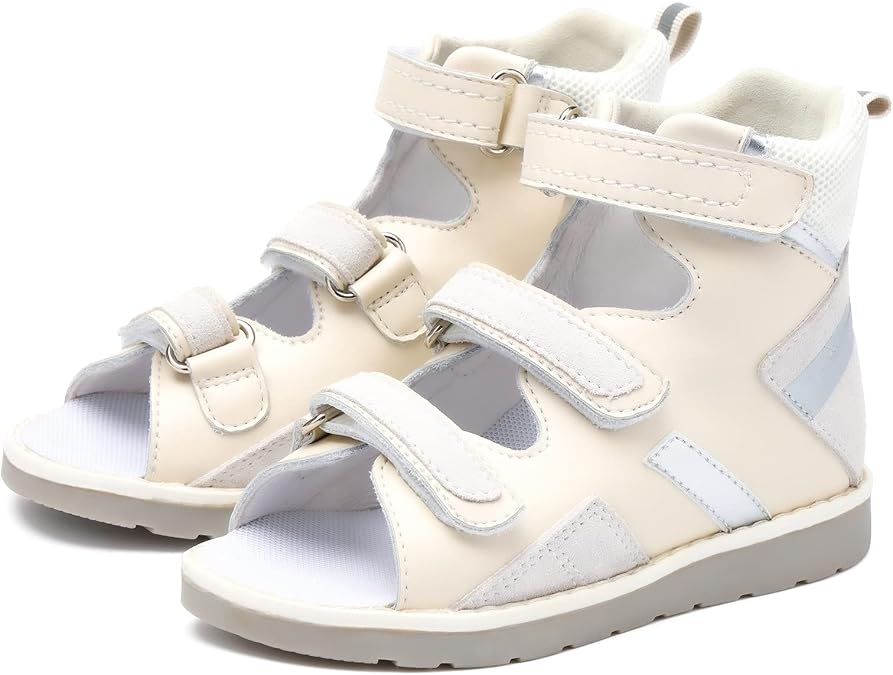 princepard Orthopedic Sandals for Children,Kids High Top Summer Flat Shoes for Boys and Girls,with Arch and Ankle Support,Anti-slip Soles