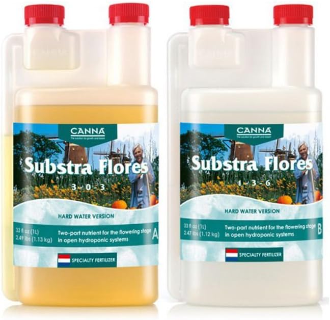 CANNA Substra Flores Hard Water A and B Nutrients, 5 L