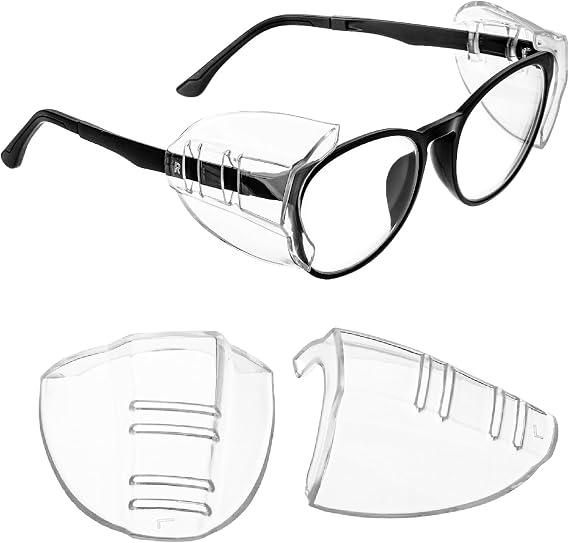 UNCO- Safety Side Shields for Glasses, 2/4/6/10/12/16/20/24/30/32 pcs, Safety Glasses Side Shields for Eyeglasses