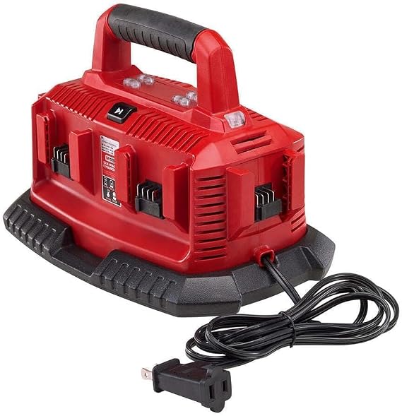 48-59-1806 Battery Charger, M18 Battery Charger, Battery Charger Station for Milwaukee M18 18 Volt Six Pack Sequential Compact Size Charger