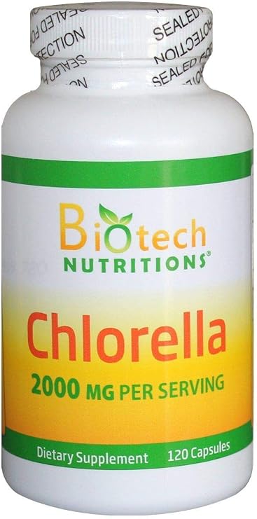 Chlorella 2000mg Vegetable Capsules, 120 Count
