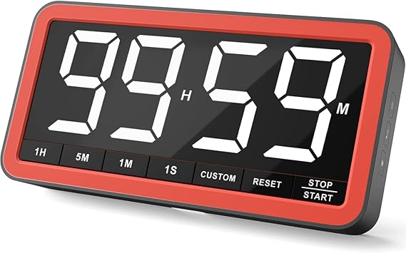 Large 7.8" Digital Timer, Magnetic LED Timer for Kitchen & Classroom | USB-C Rechargeable, Up to 99 Hours Count Up & Countdown Timer with 3 Brightness Levels, 4 Alert Modes and 3 Volume Levels