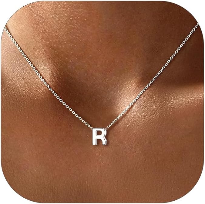 ChicSilver 925 Sterling Silver Initial Necklace for Women Dainty Letter Jewelry Personalized Gift