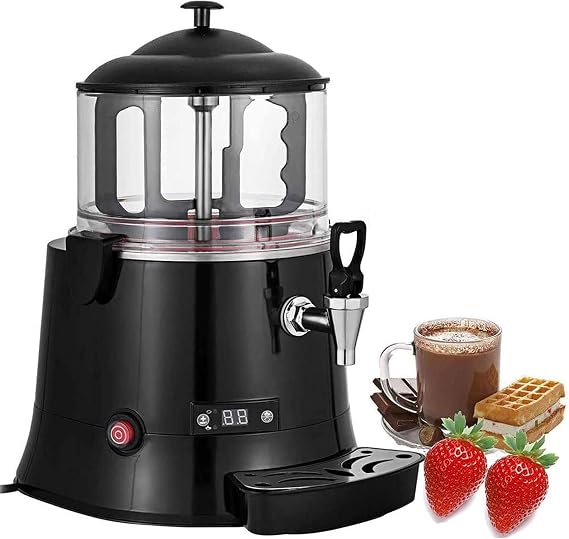 Commercial Hot Chocolate Machine, 2.64 Gallon Electric Dispenser with Stainless Steel Non-Stick Pan for Heating Chocolate, Coffee, and Tea