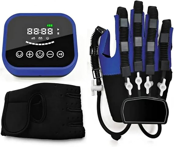 Hand Rehabilitation Robot Gloves, Self-Training Finger Rehabilitation Device Functional Hand Splint, Stroke Recovery Equipment for Hand(Size:L code,Color:right hand)