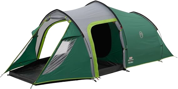 Coleman Chimney Rock 3 Plus Tent, 3 person tunnel tent, 3 man camping tent, large darkened sleeping cabin blocks up to 99% of sunlight, waterproof HH 4.500 mm