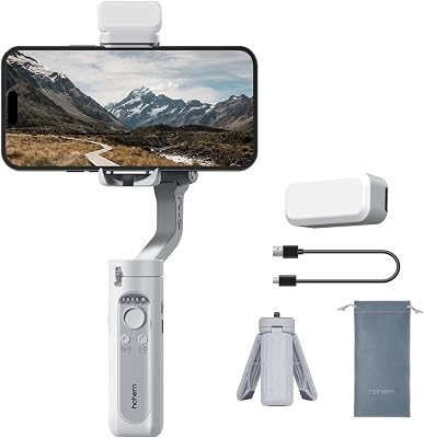 hohem iSteady XE Gimbal Stabilizer for Smartphone,3-Axis Phone stabilizers with Tripod for Video Recording 280g Load Capacity Replacement for iPhone 14 Pro131211 with Fill Light