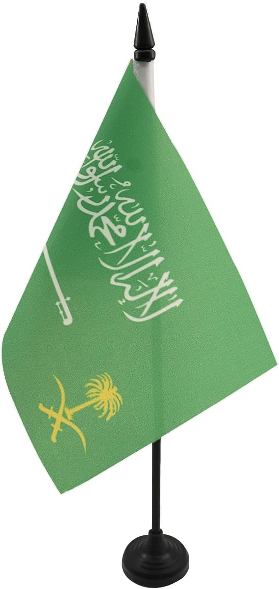 AZ FLAG Royal Standard of Saudi Arabia Table Flag 6x8 in Plastic Base