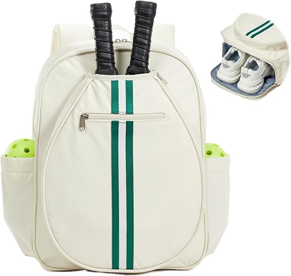 Pickleball Bag Backpack Fits 2 to 6 Paddles, Large Pickle ball Bags for Men and Women with Shoe Compartment and Fence Hook, Great Pickleball Gifts