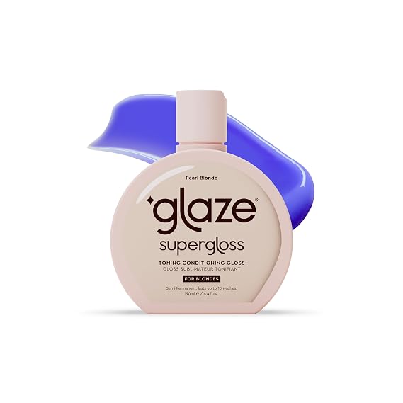 Glaze Supergloss Color Conditioning Gloss Hydrating Semi-Permanent Color Hair Gloss & Shine Boost Color Depositing Mask - Vegan, Cruelty-Free 6.4 Fl Oz - Pearl Blonde - Purple Toner