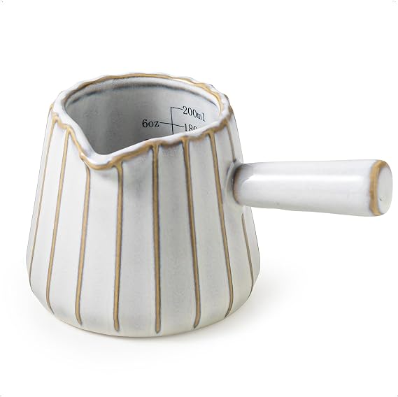 Ceramic Espresso Cups, Espresso Measuring Cup with Handle, 6 OZ
