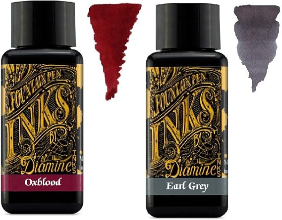 Diamine - 30ml Fountain Pen Ink 2 Pack - Oxblood & Earl Grey
