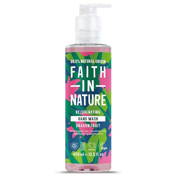 FAITH IN NATURE Natural Dragon Fruit Liquid Hand Wash, Rejuvenating, Vegan and Cruelty Free, No SLS or Parabens, 400 ml