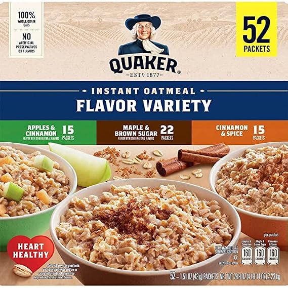 Quaker Instant Oatmeal Cereal Variety Pack, 71 Ounce