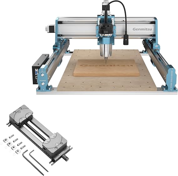 SainSmart Genmitsu 4040-PRO MAX CNC Router + Fractal Vise with 100 Adjustable Jaw for Irregular Shape, 120mm Clamping Range