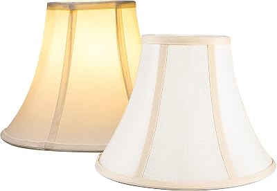 Lamp Shades for Table Lamps Set Of 2, Top Diameter 6xBottom 13x10HSpider, Off White Bell Lamp Shade for Floor Lamps, Silk Shantung Lamp Shade Replacement