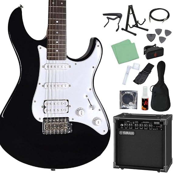 Yamaha PACIFICA012 Electric Guitar, Beginner Model, SSH Pickup, Yamaha Pacifica Yamaha Amplifier Beginner Set, Black