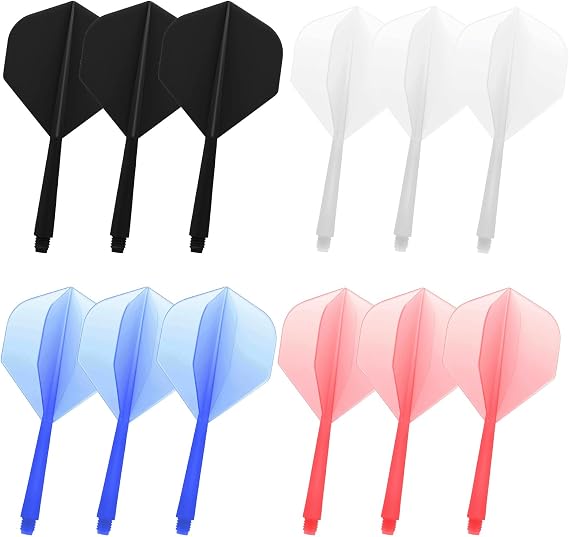 12PCS Integrated Dart Flights and Shafts, One-Piece Darts Accessories