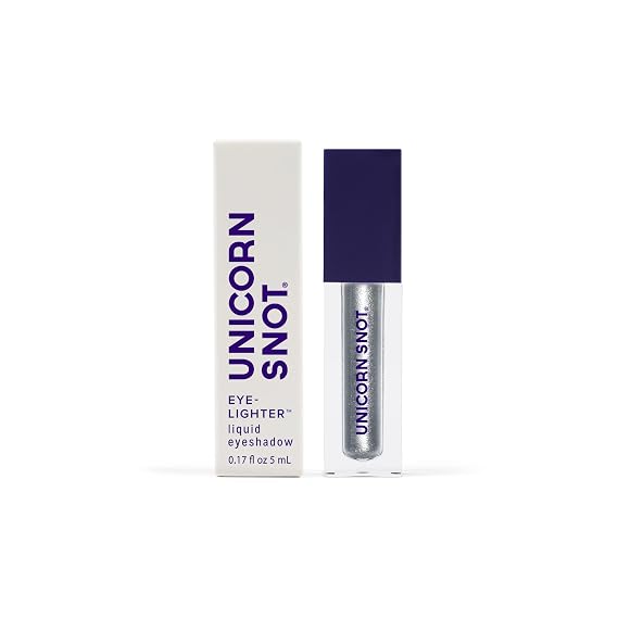 UNICORN SNOT Eyelighter: Liquid Eyeshadow | Makeup Buildable Glitter Eyeshadow | Metallic Eyes | Cruelty Free, 0.17oz/5mL (Bounce/Silver)