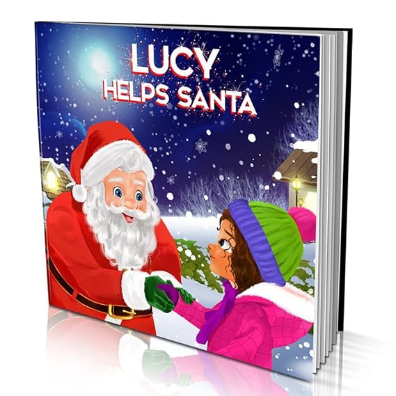 Personalized Story Book by Dinkleboo -"Helping Santa" - for Kids Aged 0 to 8 Years Old - A Story About Your Child Helping Santa Out for the Second time to Save Christmas