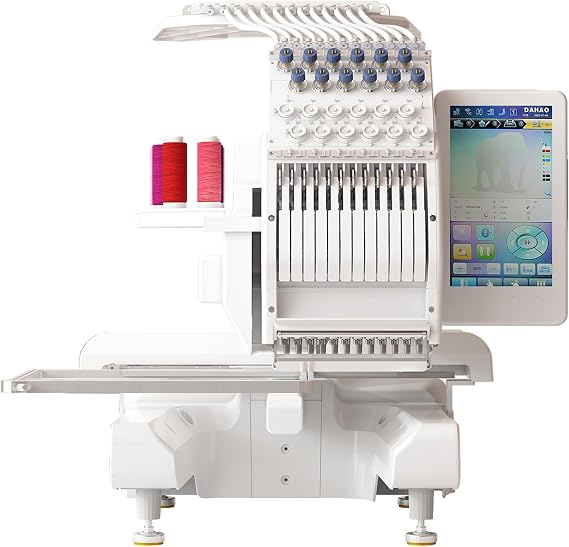 TABU 12-Needle Professional Embroidery Machine for Flat, Hat, T-Shirt
