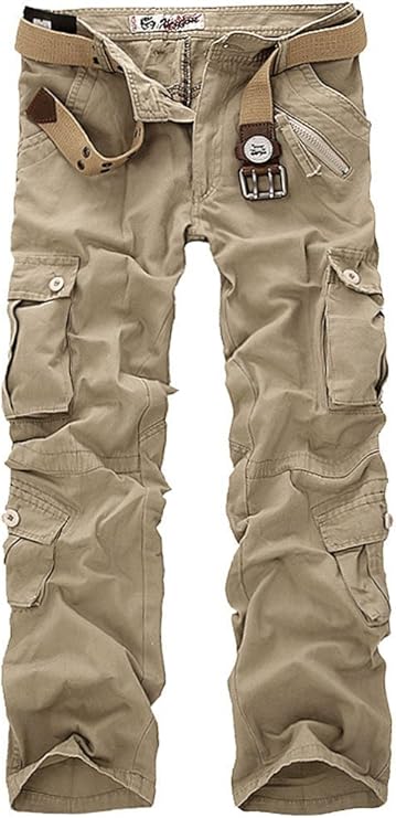 Leward Men's Casual Active Military Cargo Camouflage Combat Pants Trousers with 8 Pocket(no Belt)