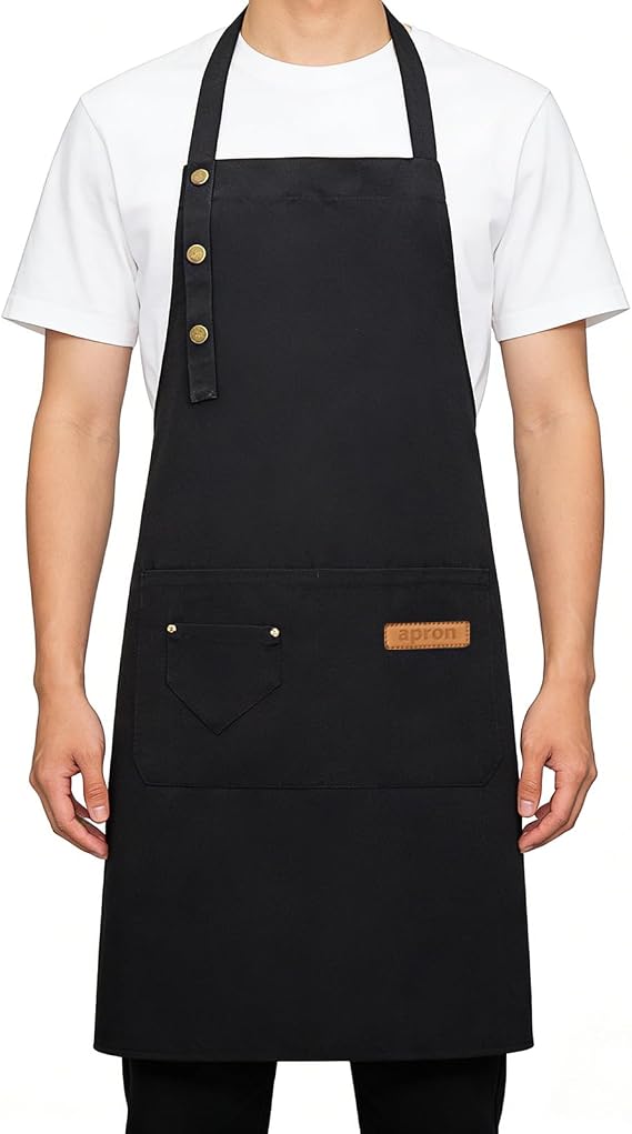 Aprons for Men and Women, Kitchen Apron with Pockets and Adjustable Straps