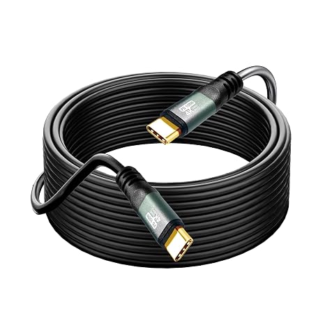 USB C to C Cable 40FT, 4K60HZ GEN2x2(Data usb2.0),USB TYPE C Video Output From USB3.2/ USB4.0 (NOT 100% Fast Charging) & Sync for Xreal MacBook Pro iPad Pro iPhone 15 Pro Galaxy S22 Portable Monitor