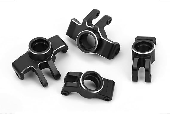 Aluminum Front Steering Block Knuckles & C-Hubs Caster Blocks & Rear Hubs Hops Up Upgrade Parts for Arrma 1/18 Granite Grom 1/14 Typhon Grom Mega 380 (Black)